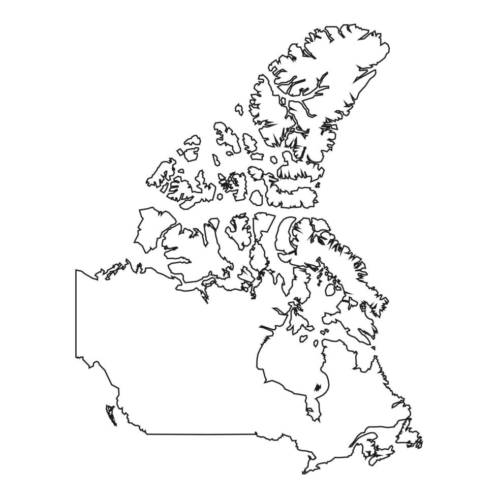 mapa de canadá sobre fondo blanco vector