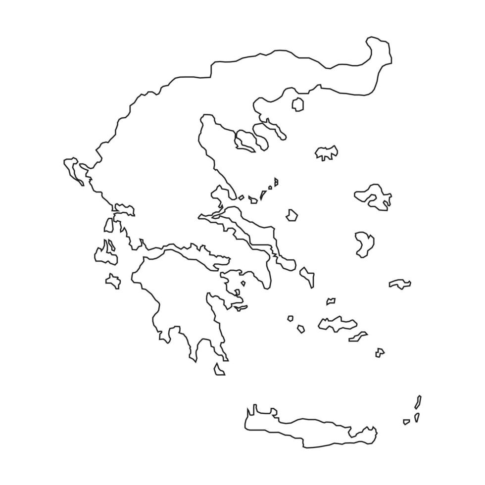 Ilustración vectorial del mapa de Grecia sobre fondo blanco. vector