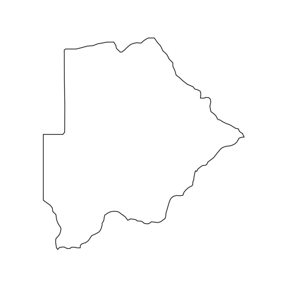 Vector Illustration of the Map of Botswana on White Background