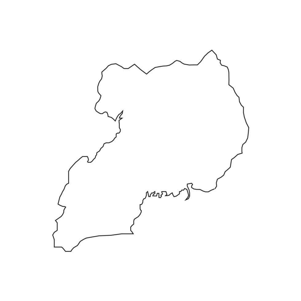 Vector Illustration of the Map of Uganda on White Background