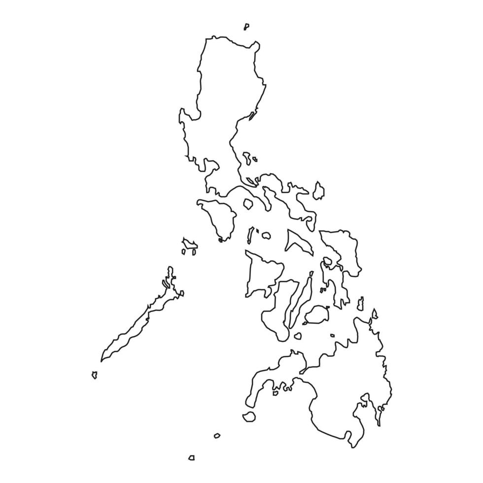 Mapa de las islas Filipinas sobre fondo blanco. vector