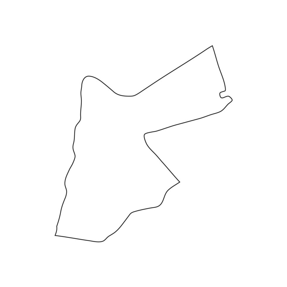 Vector Illustration of the Map of Jordan on White Background