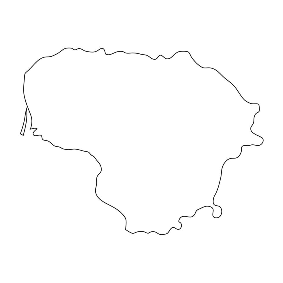 Vector Illustration of the Map of Lithuania on White Background