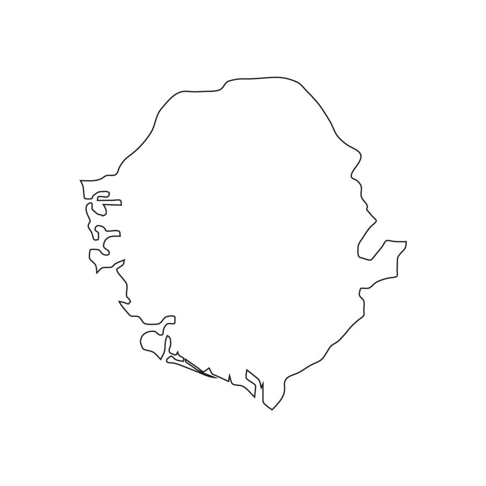Vector Illustration of the Map of Sierra Leone on White Background