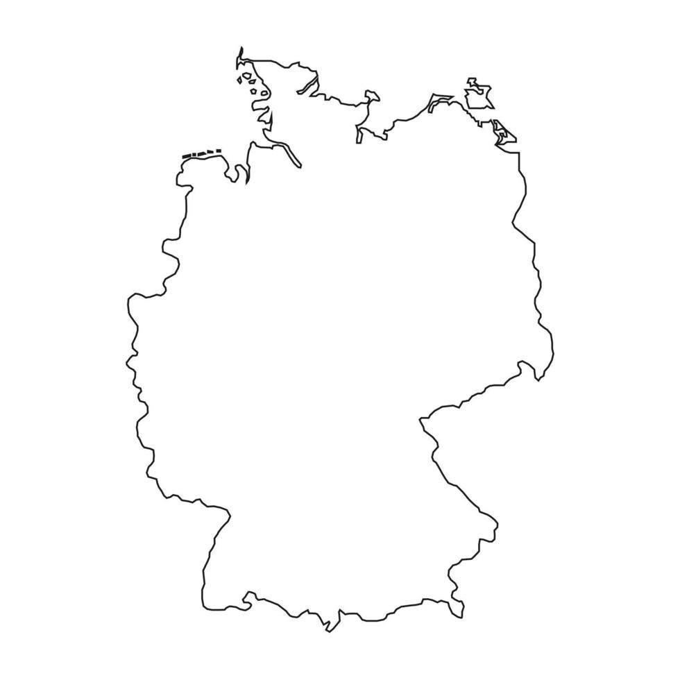 Vector Illustration of the Map of Germany on White Background