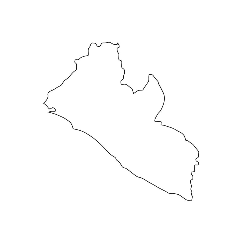 Vector Illustration of the Map of Liberia on White Background