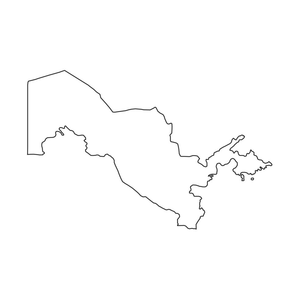 Vector Illustration of the Map of Uzbekistan on White Background