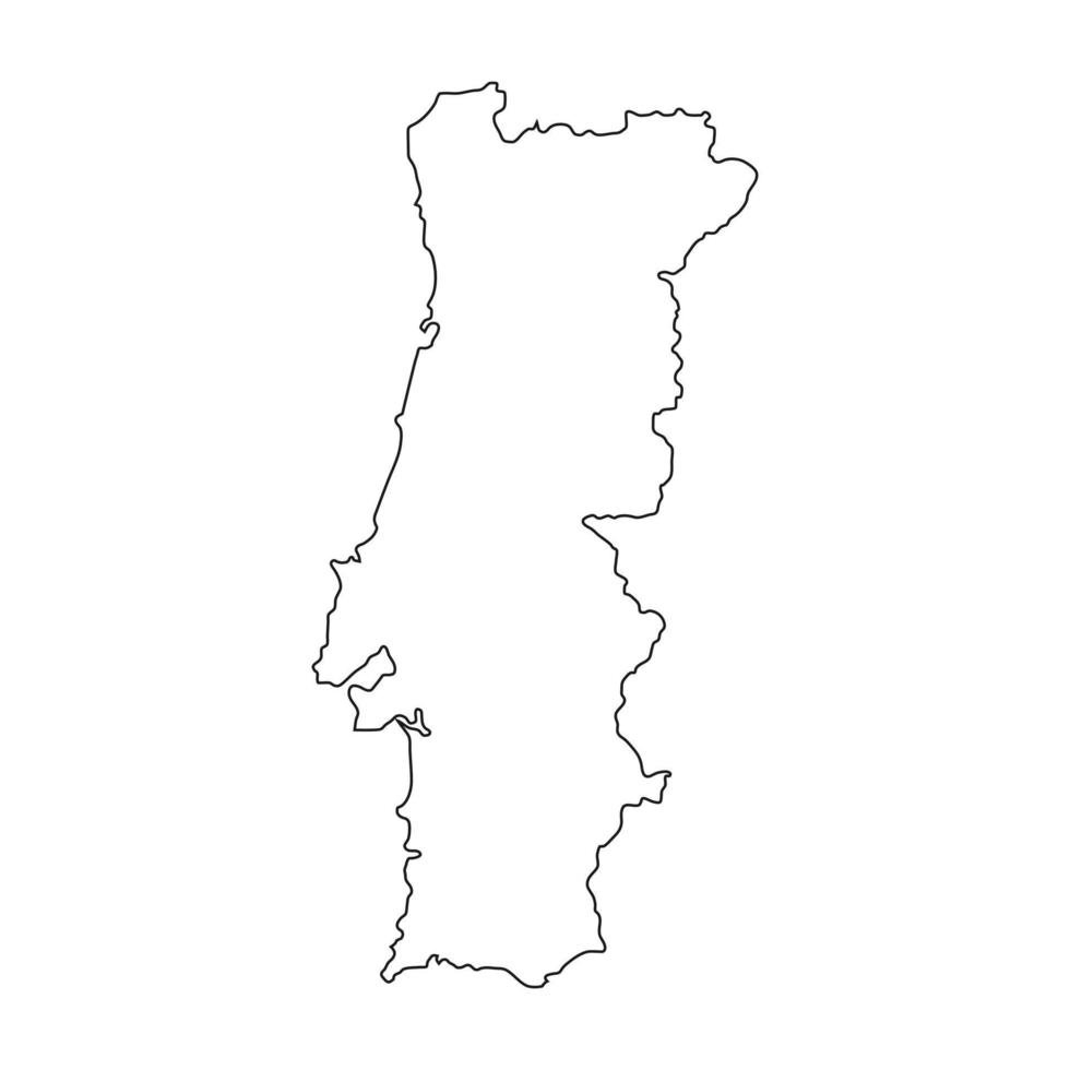 mapa de portugal aislado sobre fondo blanco. vector