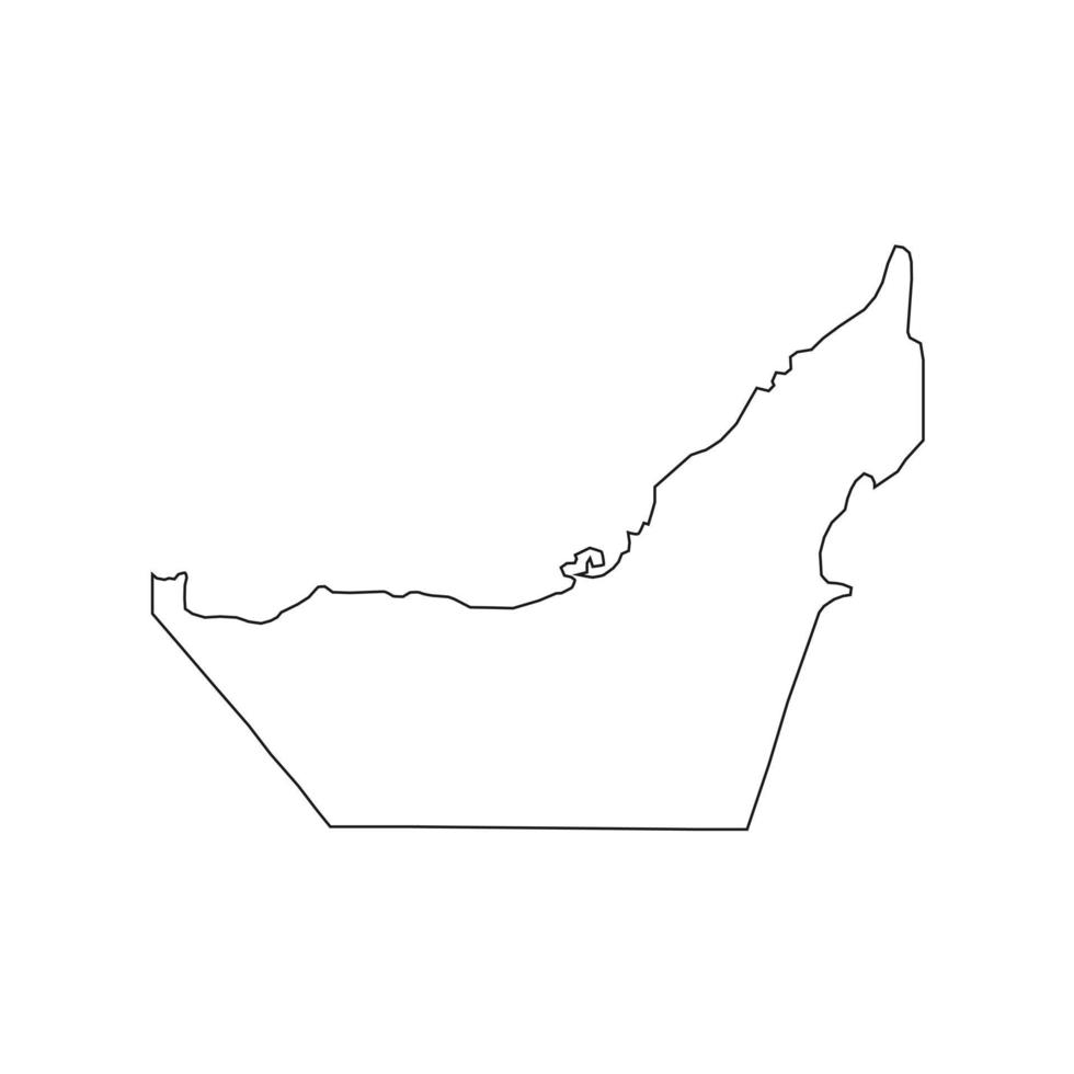 Vector Illustration of the Map of UAE on White Background