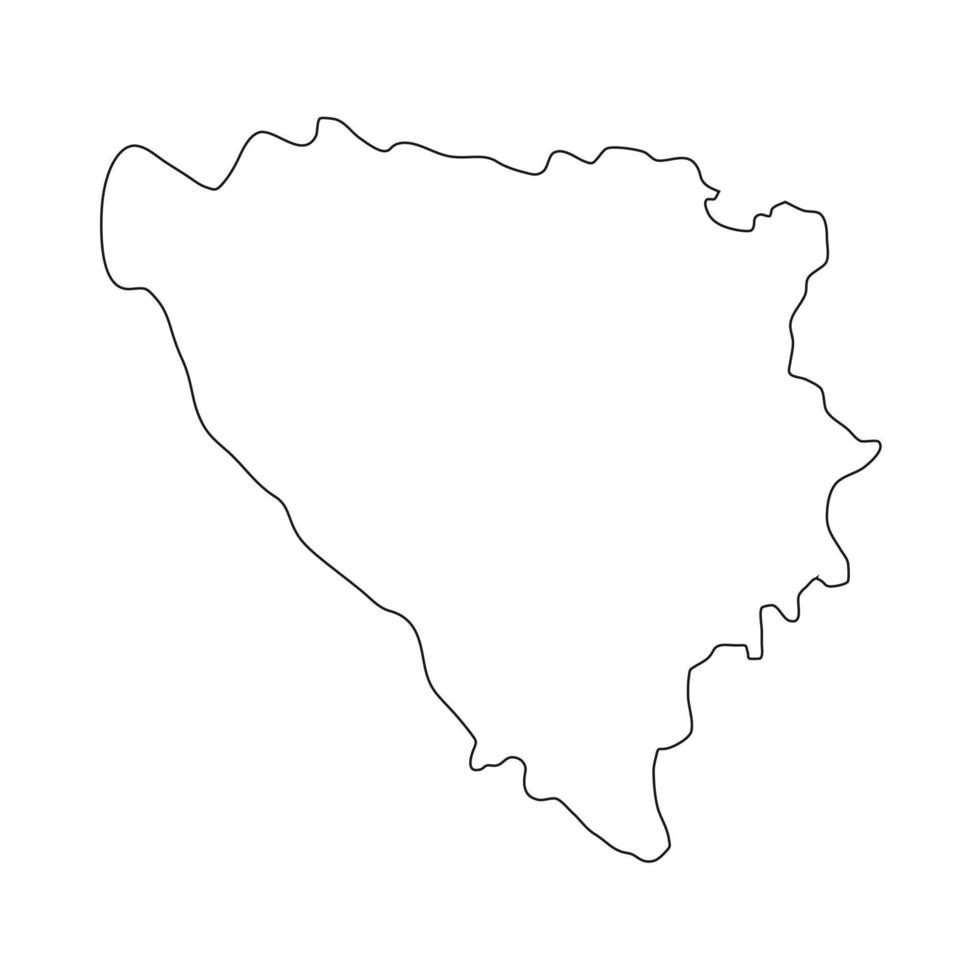 Mapa de Bosnia y Herzegovina sobre fondo blanco. vector