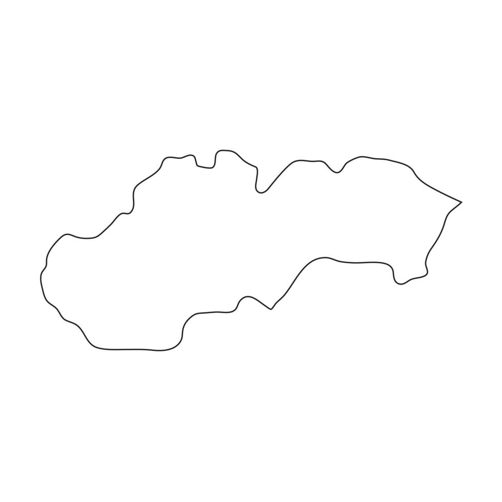 Ilustración vectorial del mapa de Eslovaquia sobre fondo blanco. vector