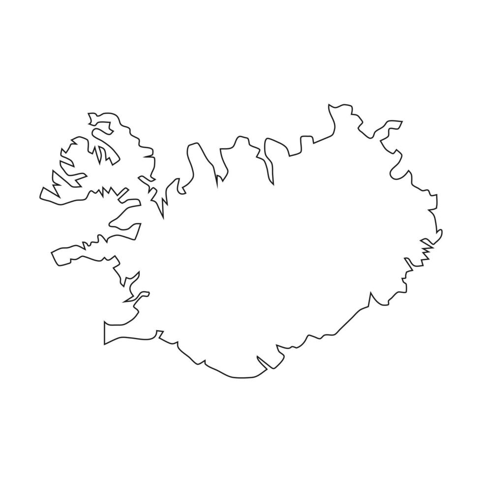 Iceland Vector Map Isolated on White Background.