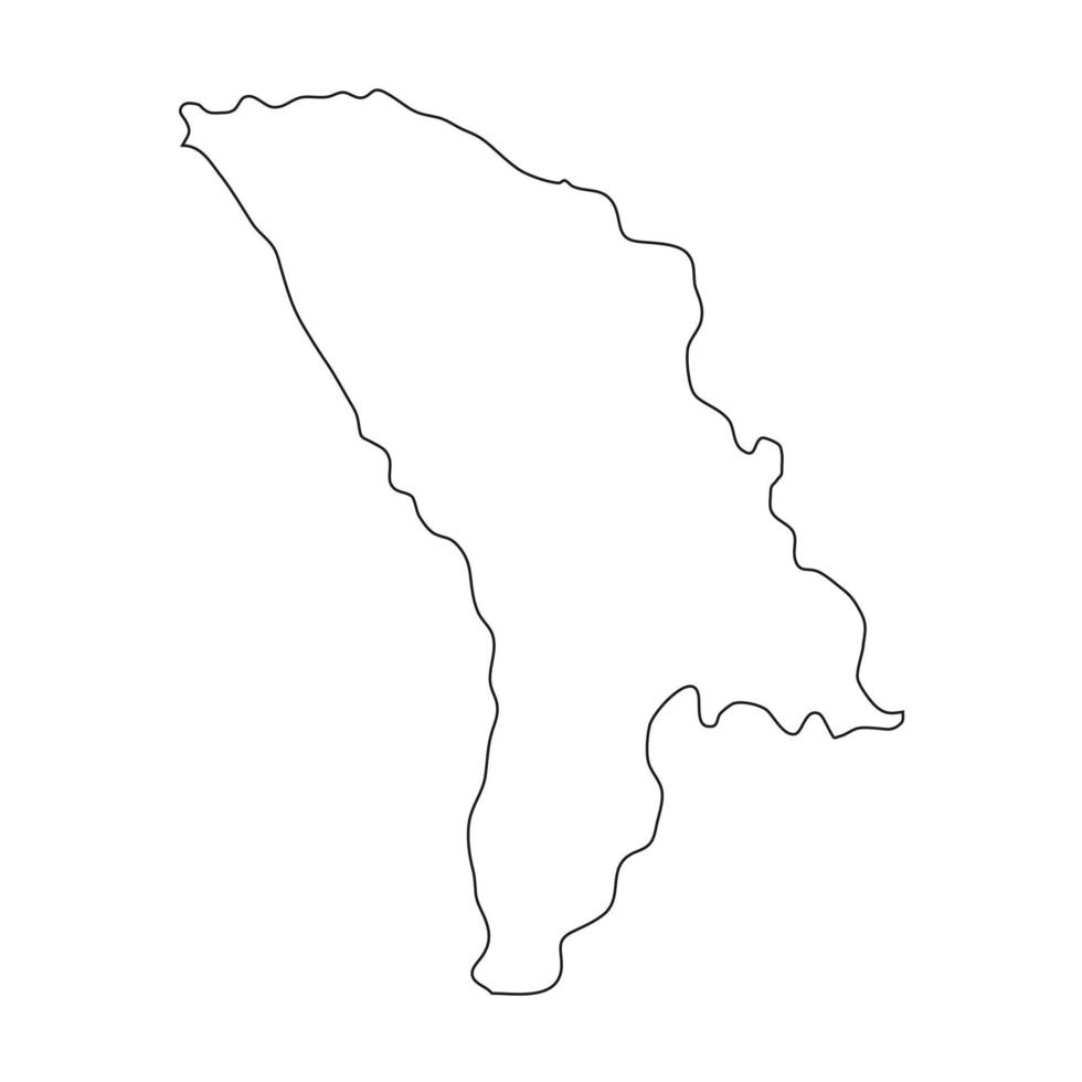 Ilustración vectorial del mapa de Moldavia sobre fondo blanco. vector