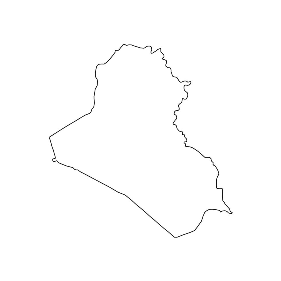 Vector Illustration of the Map of Iraq on White Background