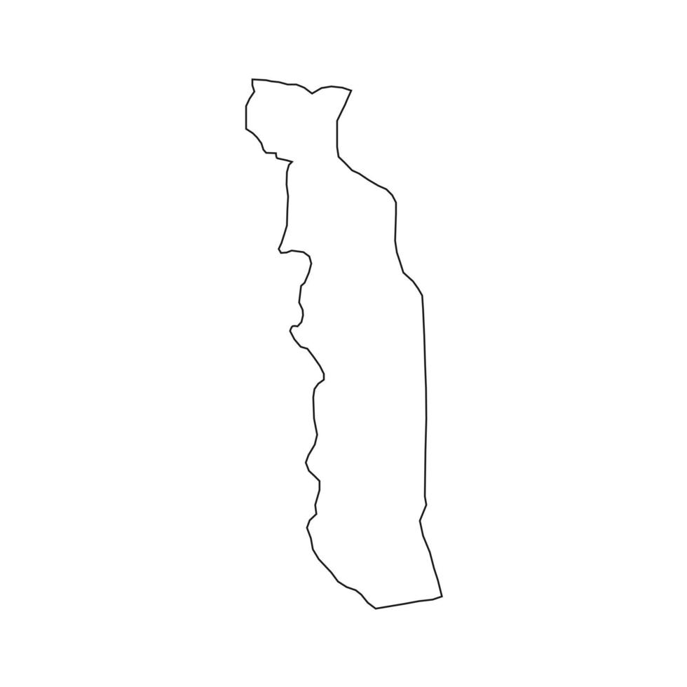 Vector Illustration of the Map of Togo on White Background