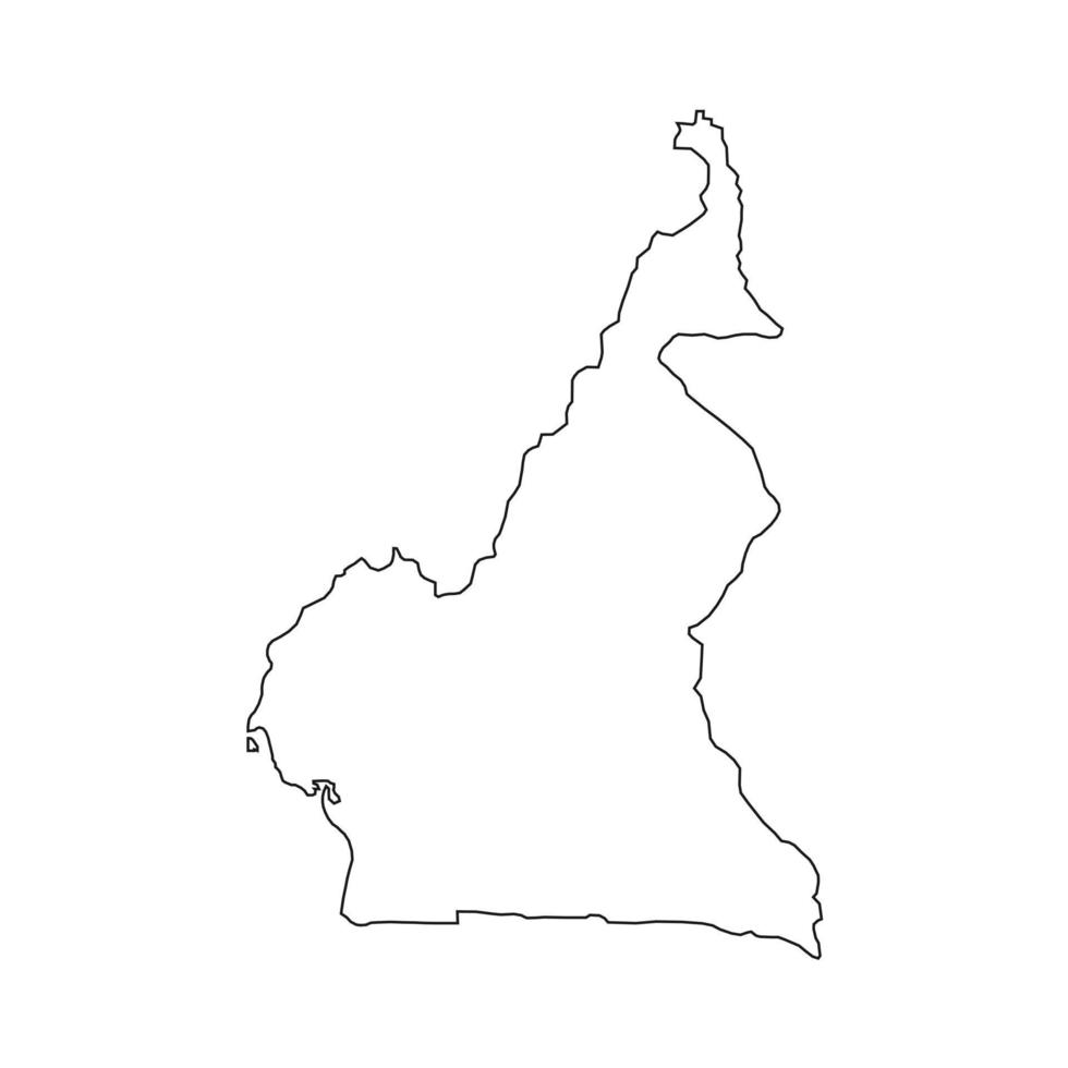 Vector Illustration of the Map of Cameroon on White Background