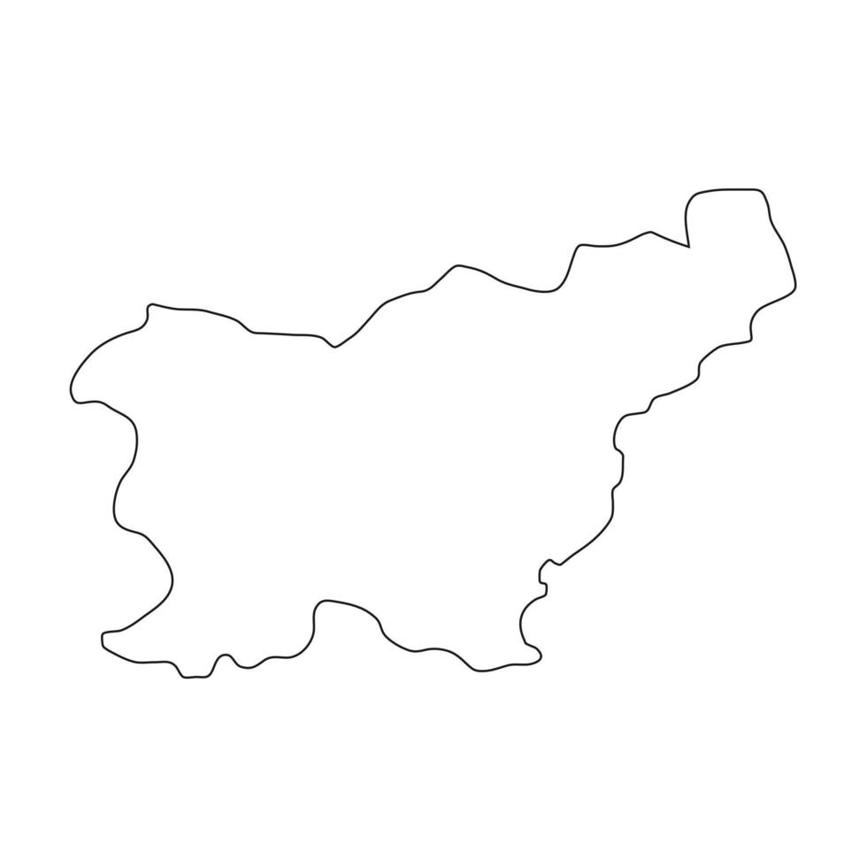 Vector Illustration of the Map of Slovenia on White Background