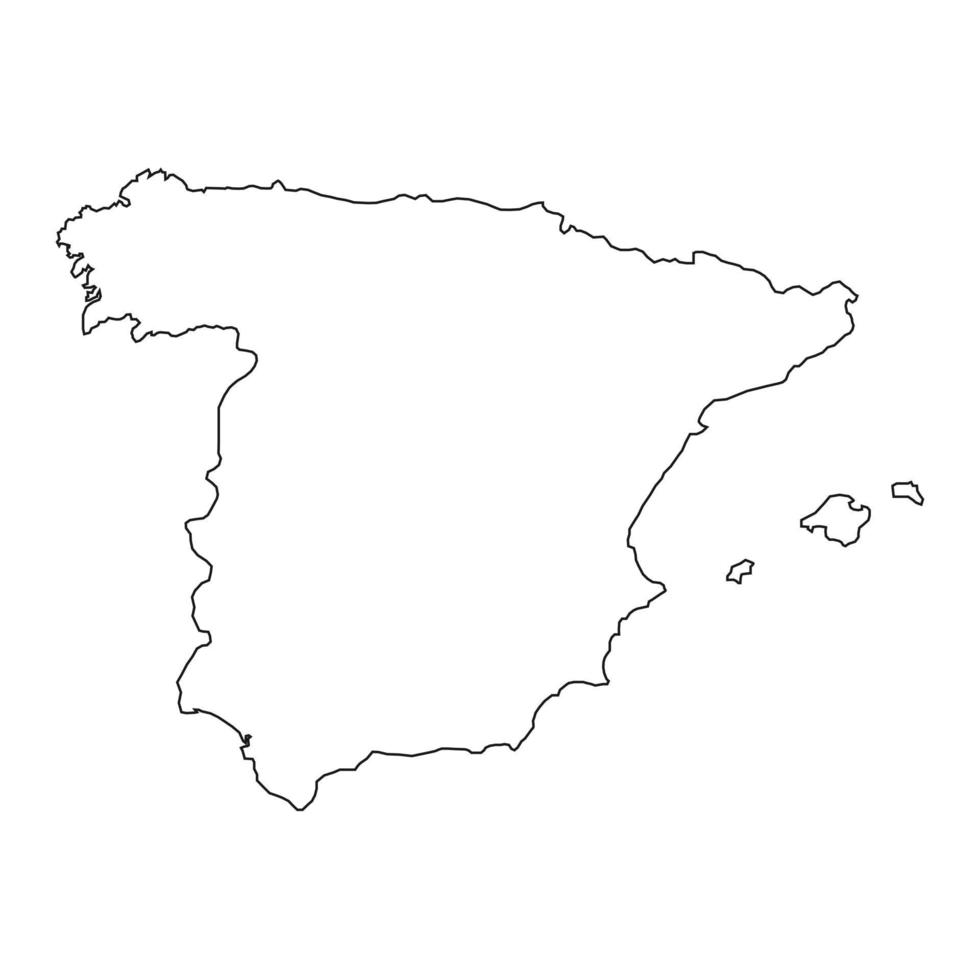 Ilustración vectorial del mapa de España sobre fondo blanco. vector