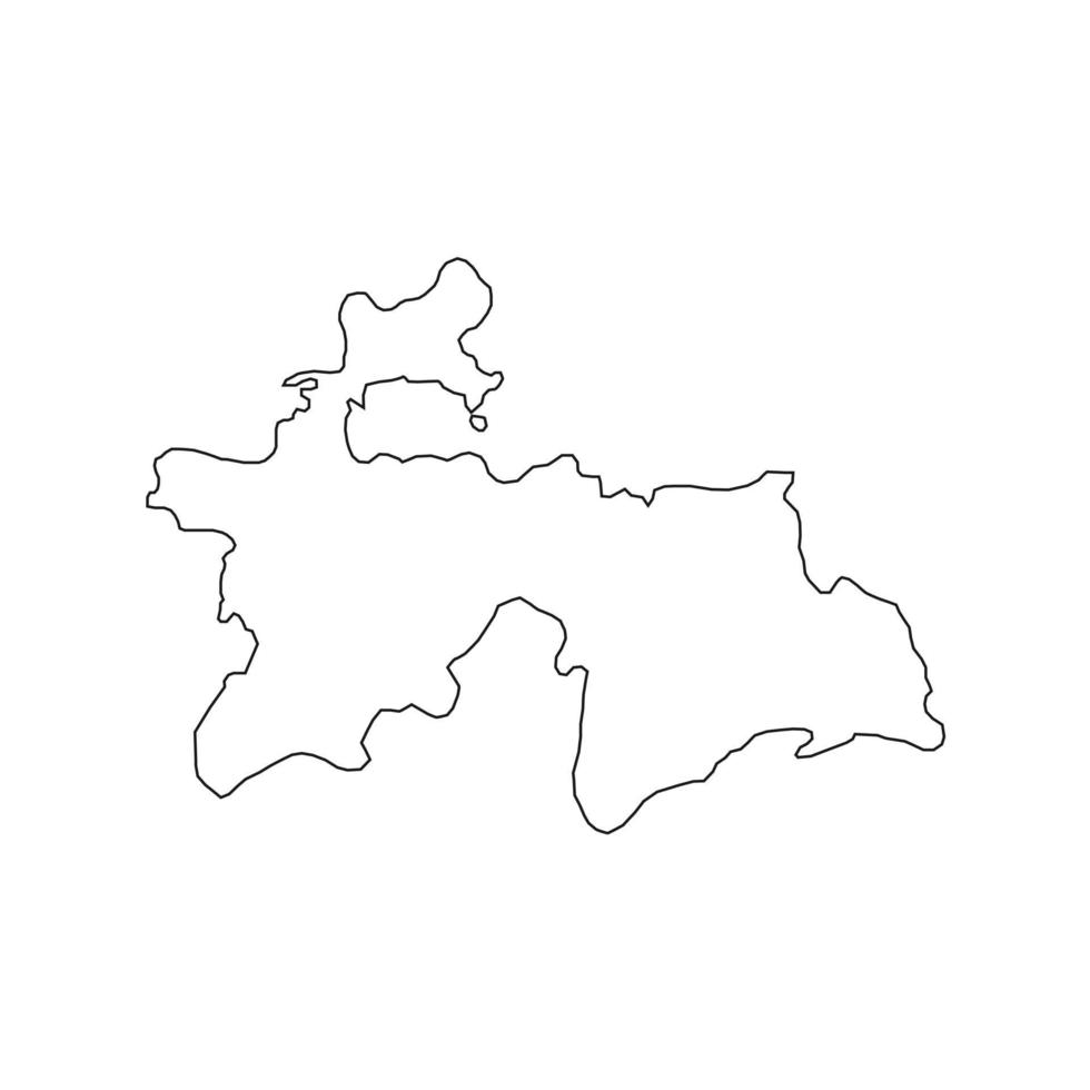 Vector Illustration of the Map of Tajikistan on White Background