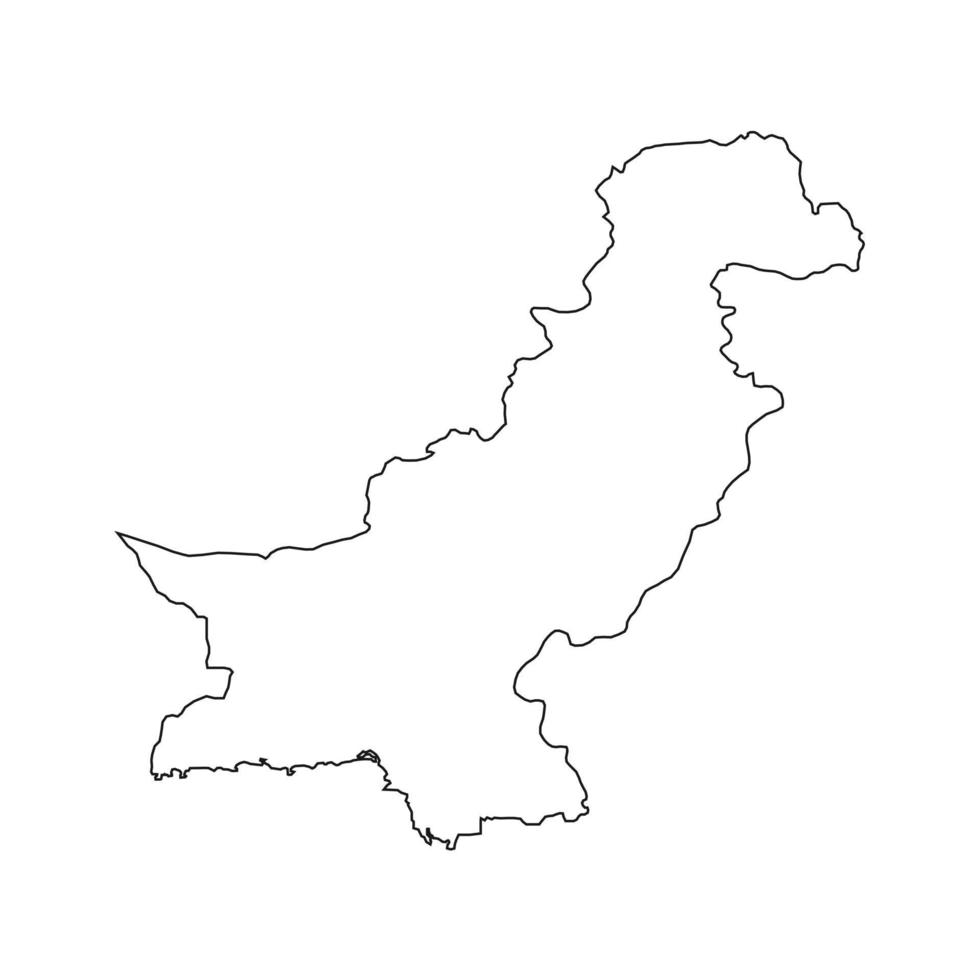 Ilustración vectorial del mapa de Pakistán sobre fondo blanco. vector