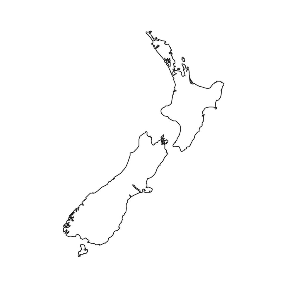 Vector Illustration of the Map of New Zealand on White Background