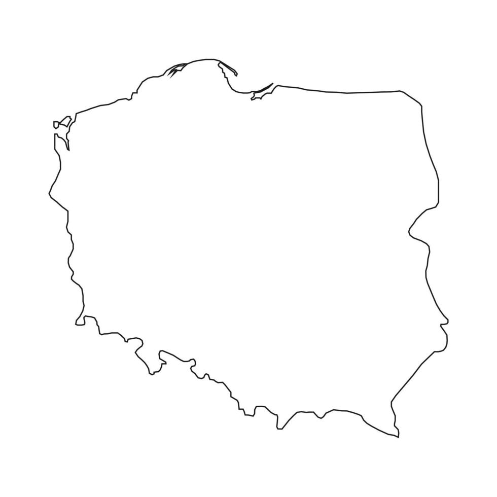 Ilustración vectorial del mapa de Polonia sobre fondo blanco. vector