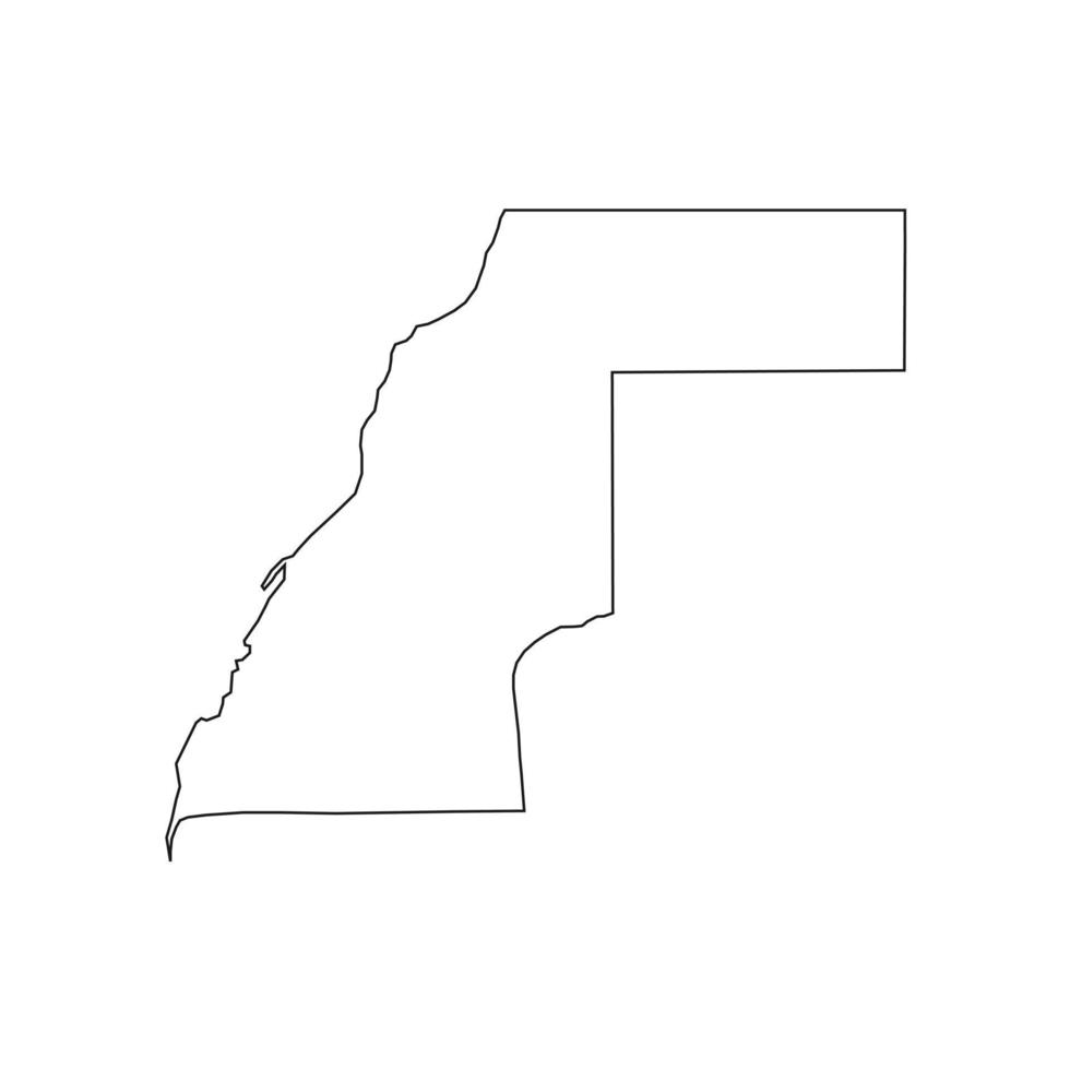 Ilustración vectorial del mapa del Sáhara Occidental sobre fondo blanco. vector