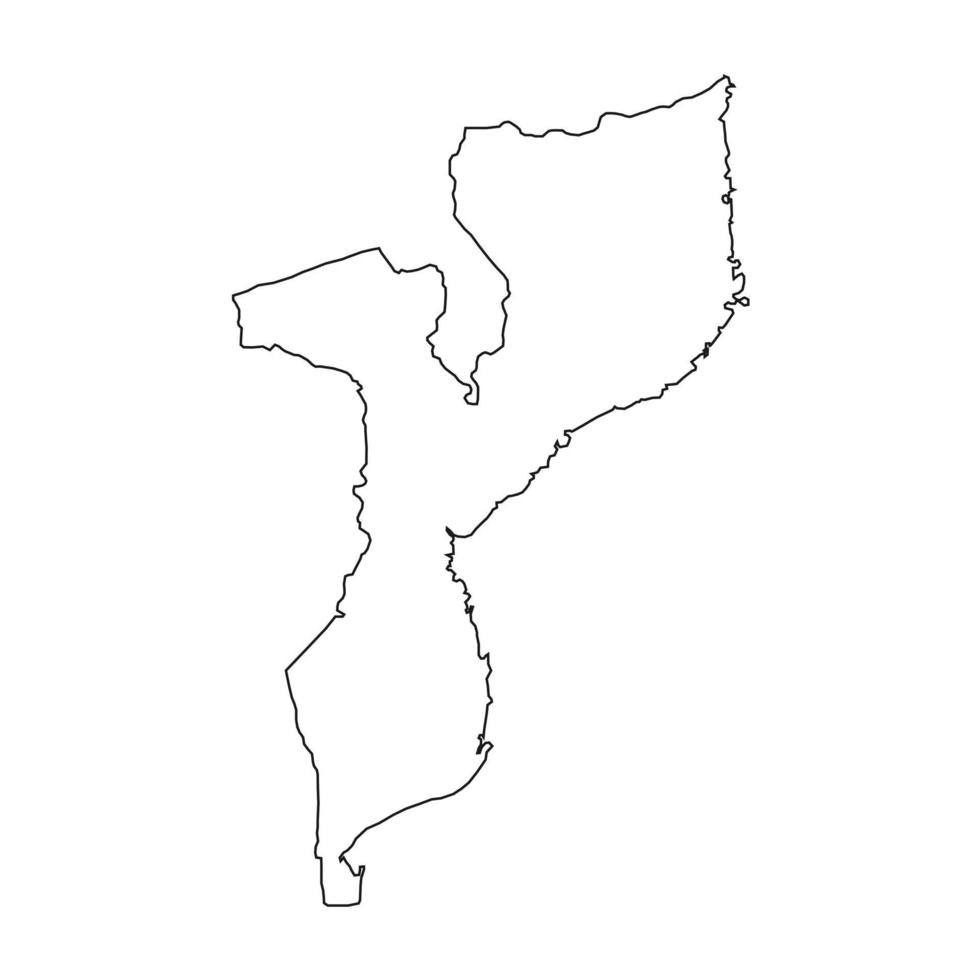 Ilustración vectorial del mapa de Mozambique sobre fondo blanco. vector