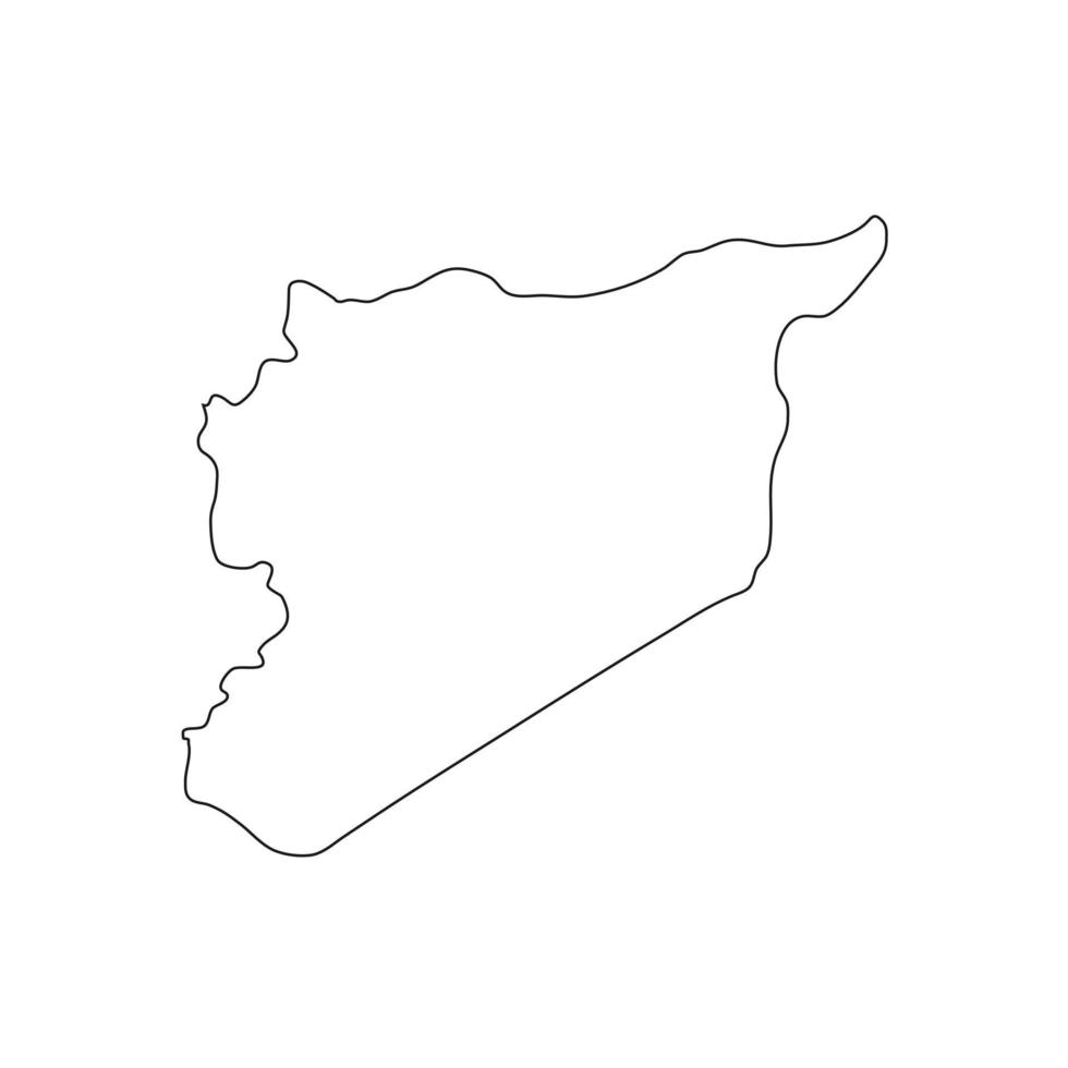 Ilustración vectorial del mapa de Siria sobre fondo blanco. vector