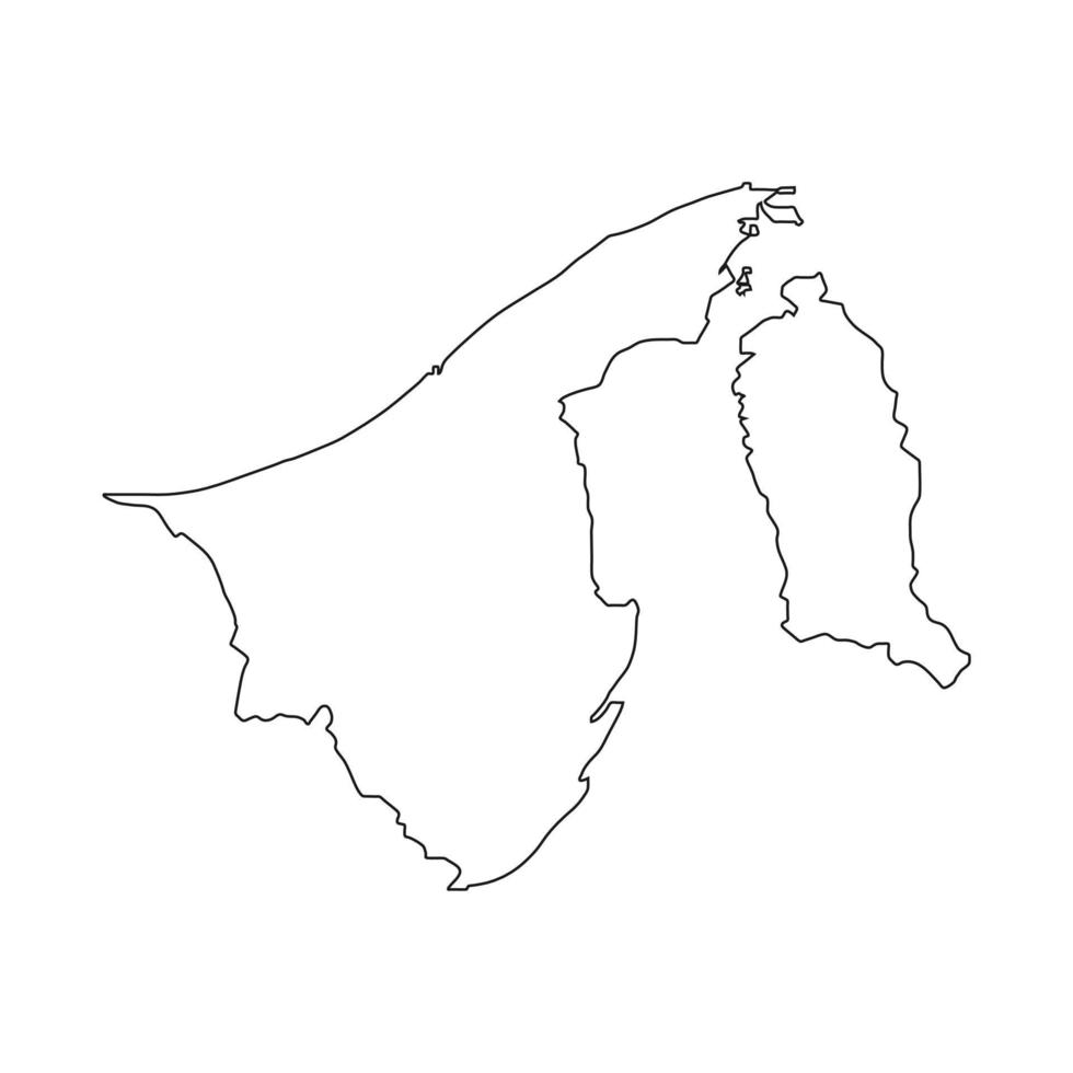 mapa vectorial detallado alto brunei vector