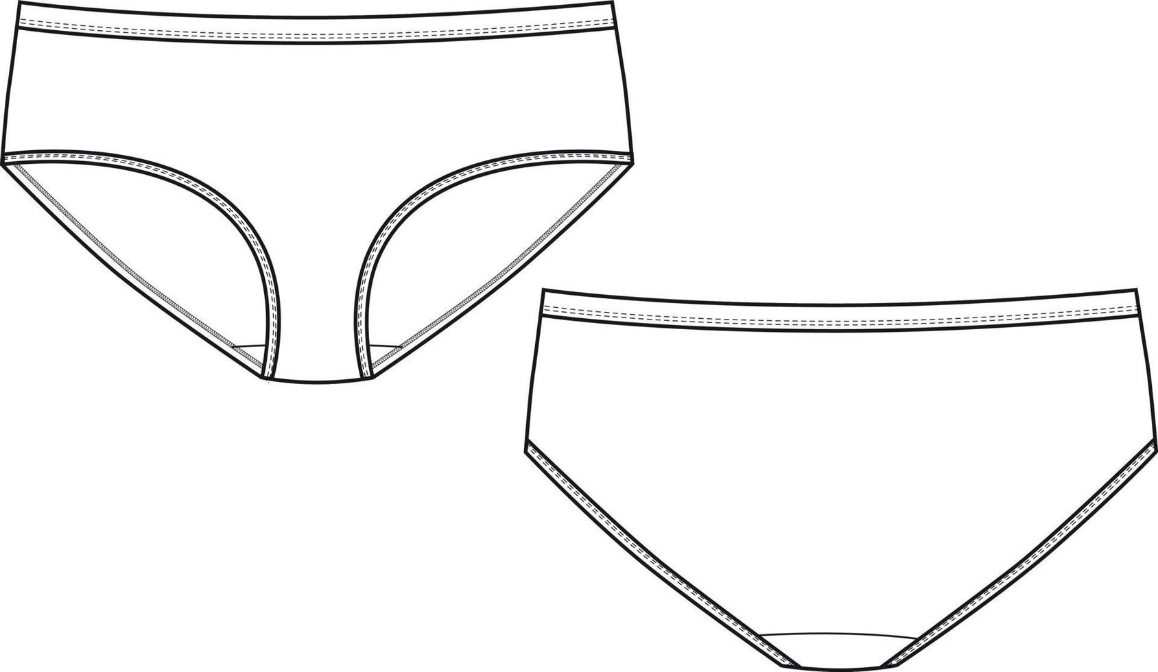 Hipster underwear technical.brief panty flat fashion sketch 3331030 Vector  Art at Vecteezy
