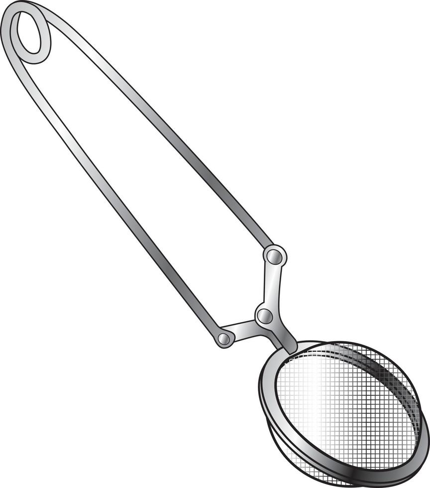 Tea mesh strainer ball editable illustration. Reusable tea bag filter vector