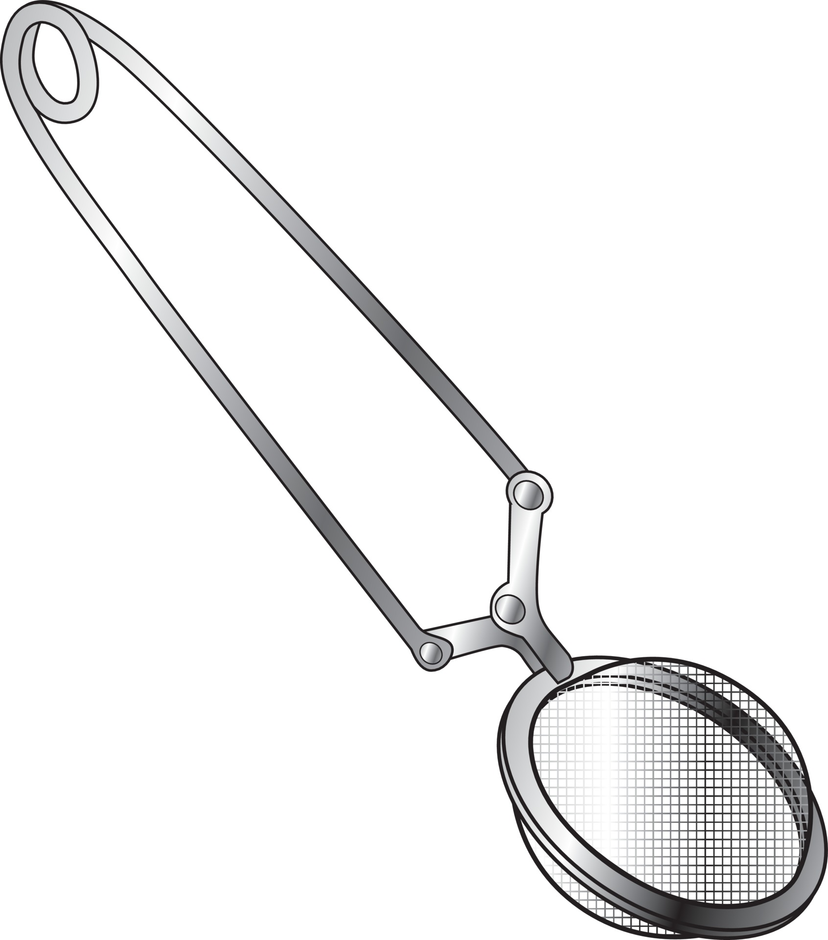 Tea mesh strainer ball editable illustration. Reusable tea bag filter