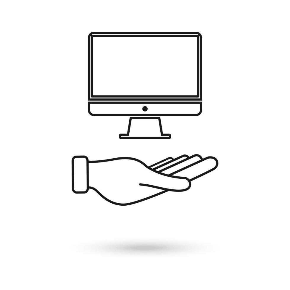 Hand hold Computer Monoblock Monitor Display vector