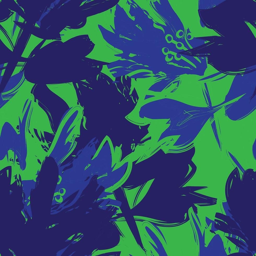 Trazos de pincel floral verde de fondo transparente vector