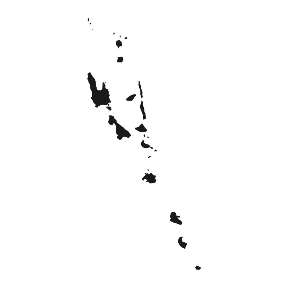 High detailed black vector map Vanuatu