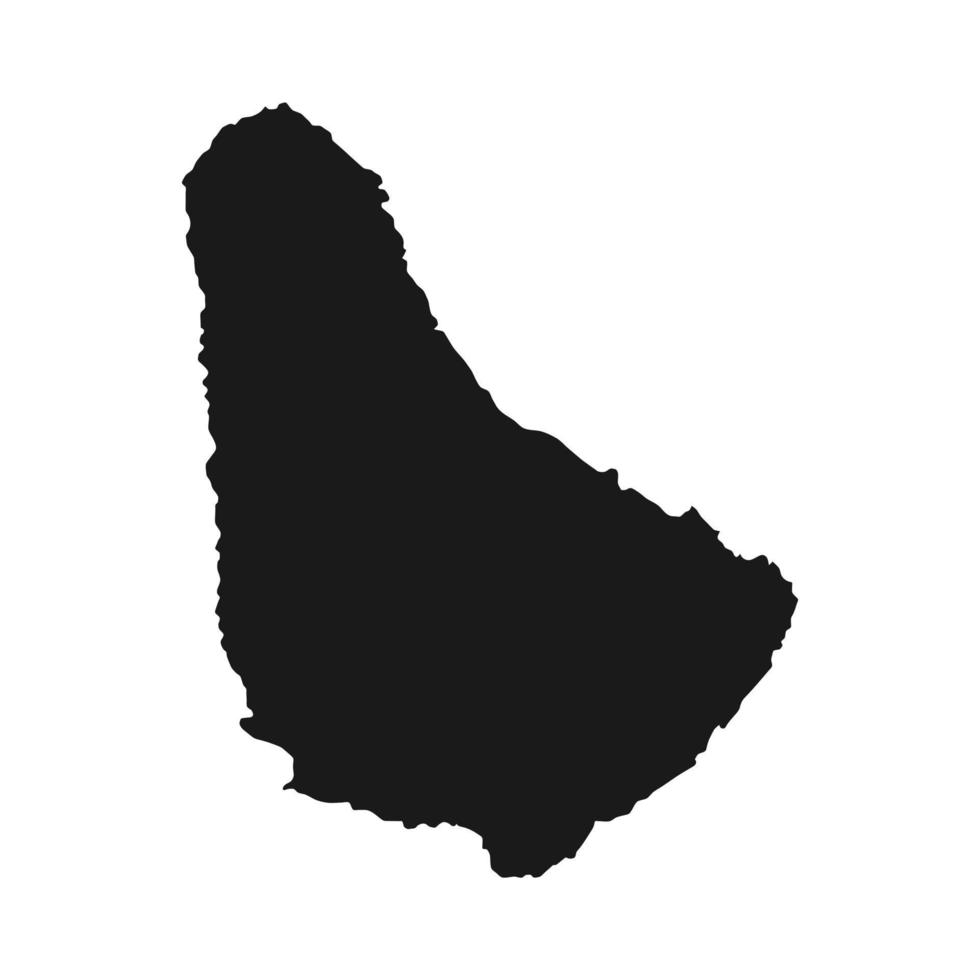 High detailed black vector map Barbados