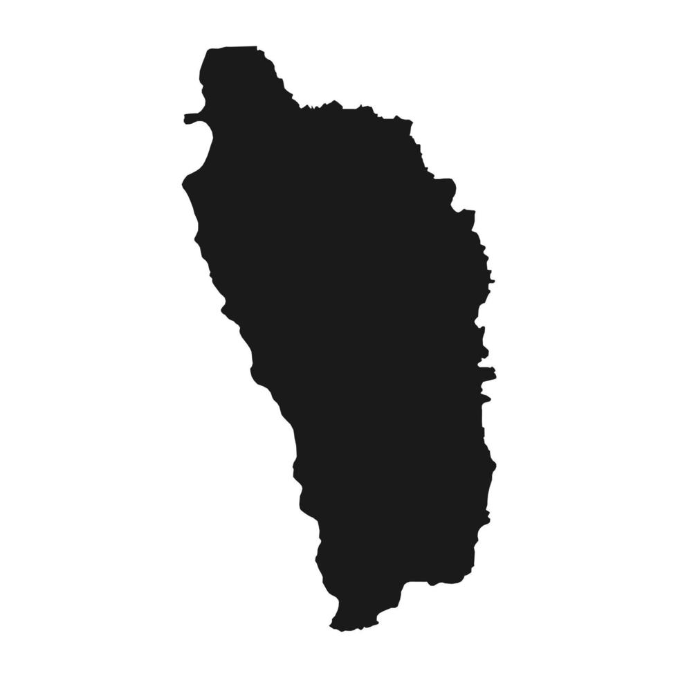 High detailed black vector map Dominica