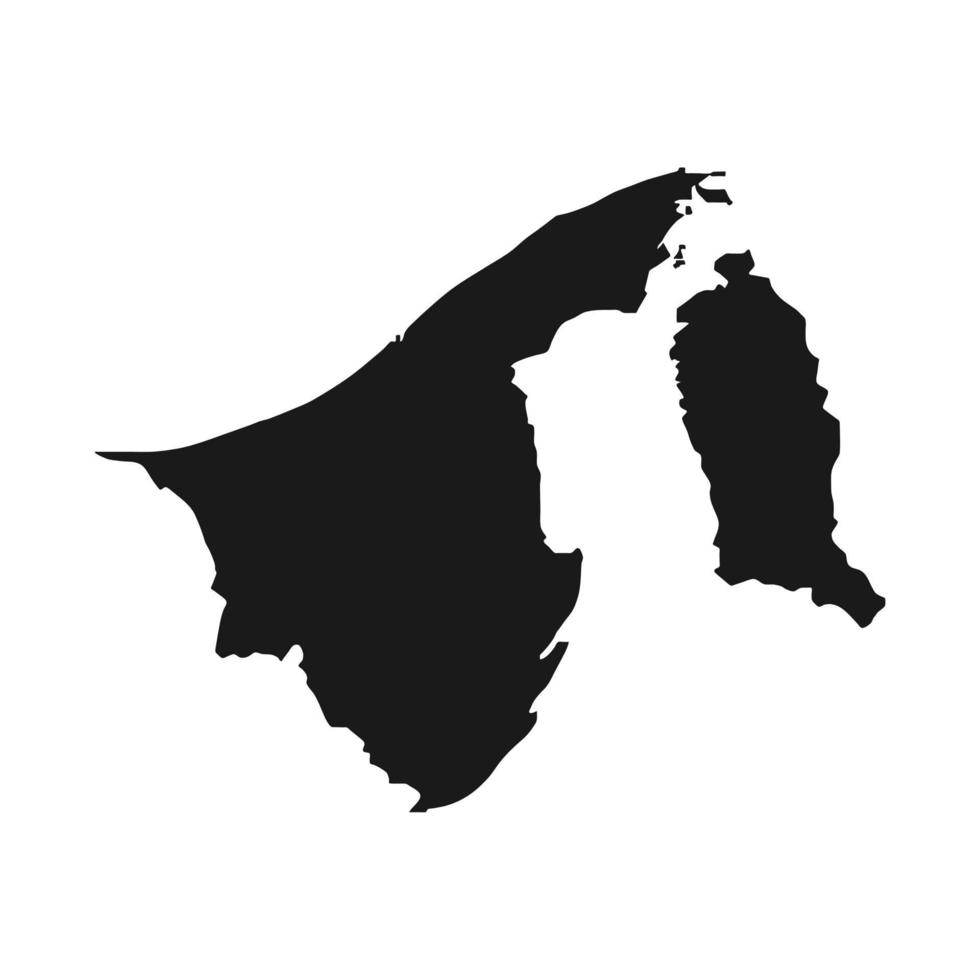 mapa vectorial negro detallado alto brunei vector