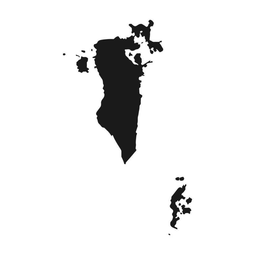 High detailed black vector map Bahrain