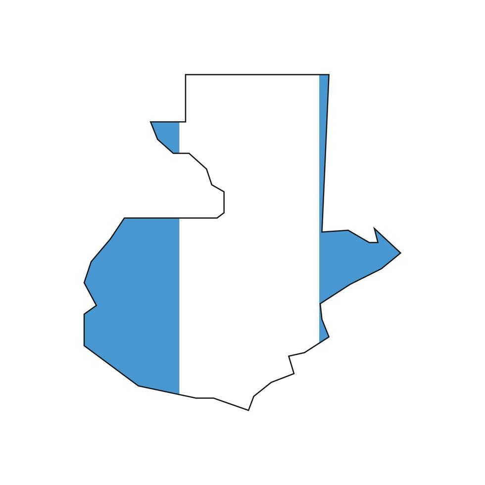Guatemala mapa silueta con bandera sobre fondo blanco. vector