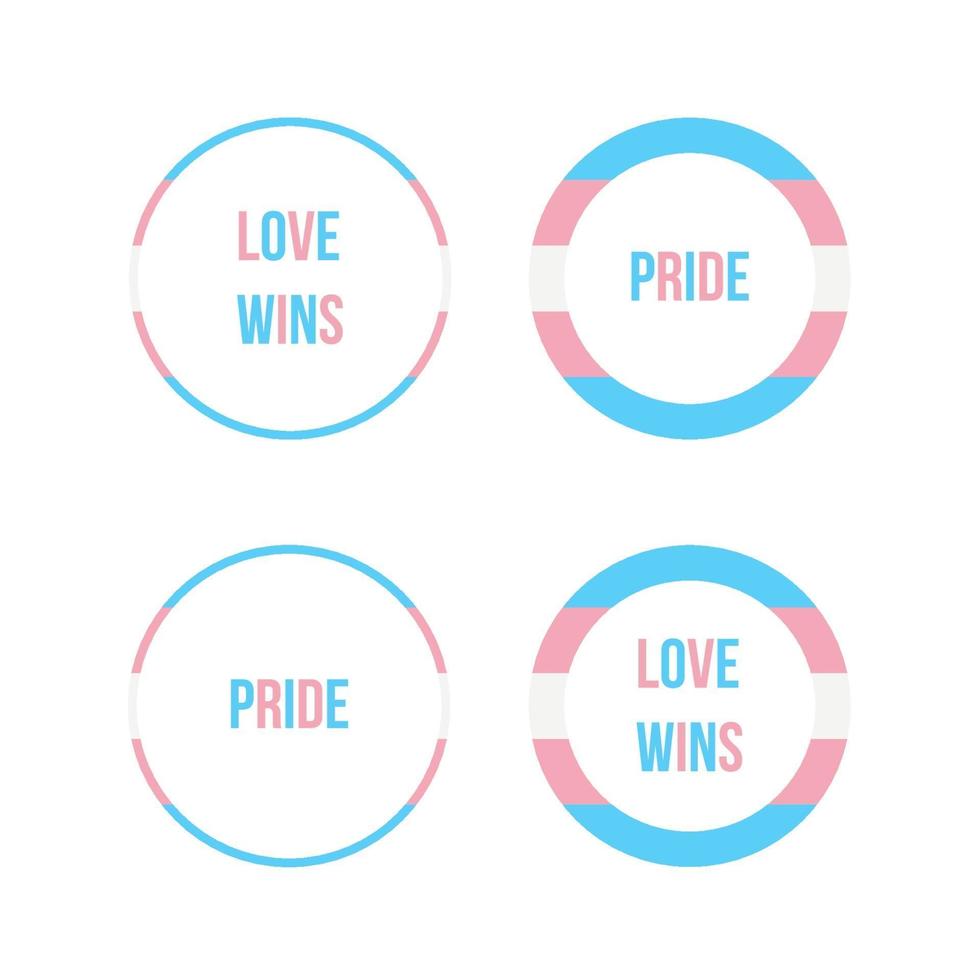 Trans Icons - Love Wins and Pride in Ring Shapes vector