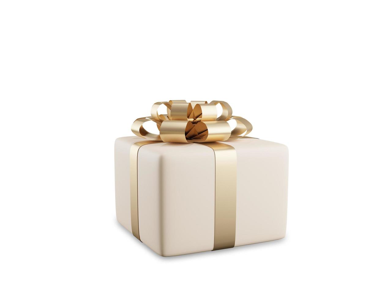 Realistic 3d gift box isolated on white background with clipping path photo