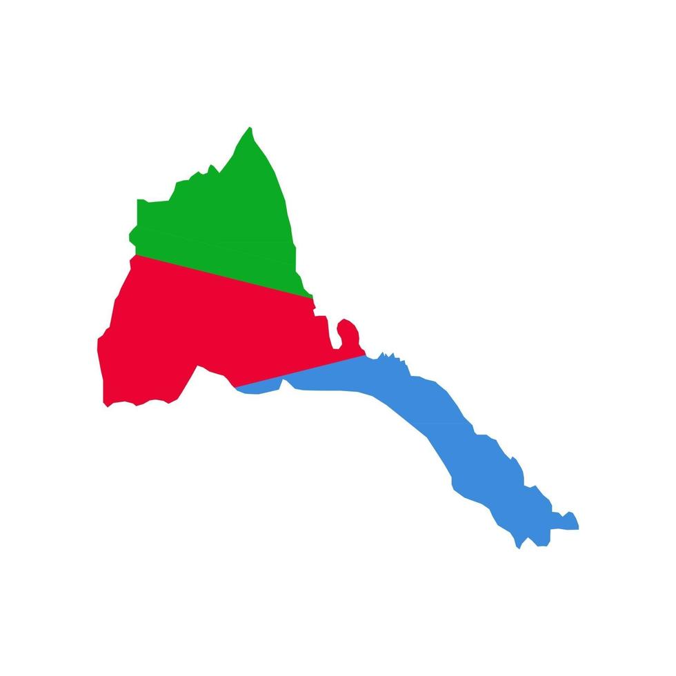 Eritrea map silhouette with flag on white background vector
