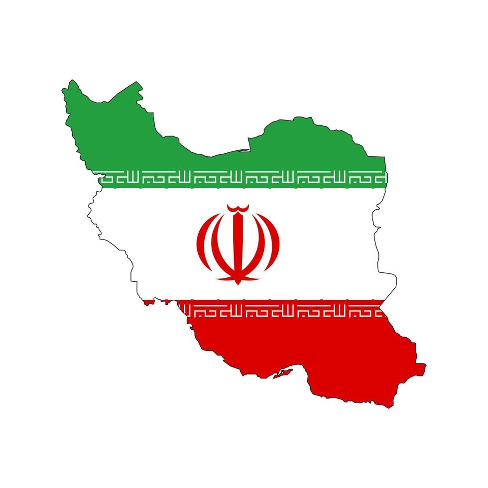 Iran map silhouette with flag on white background vector