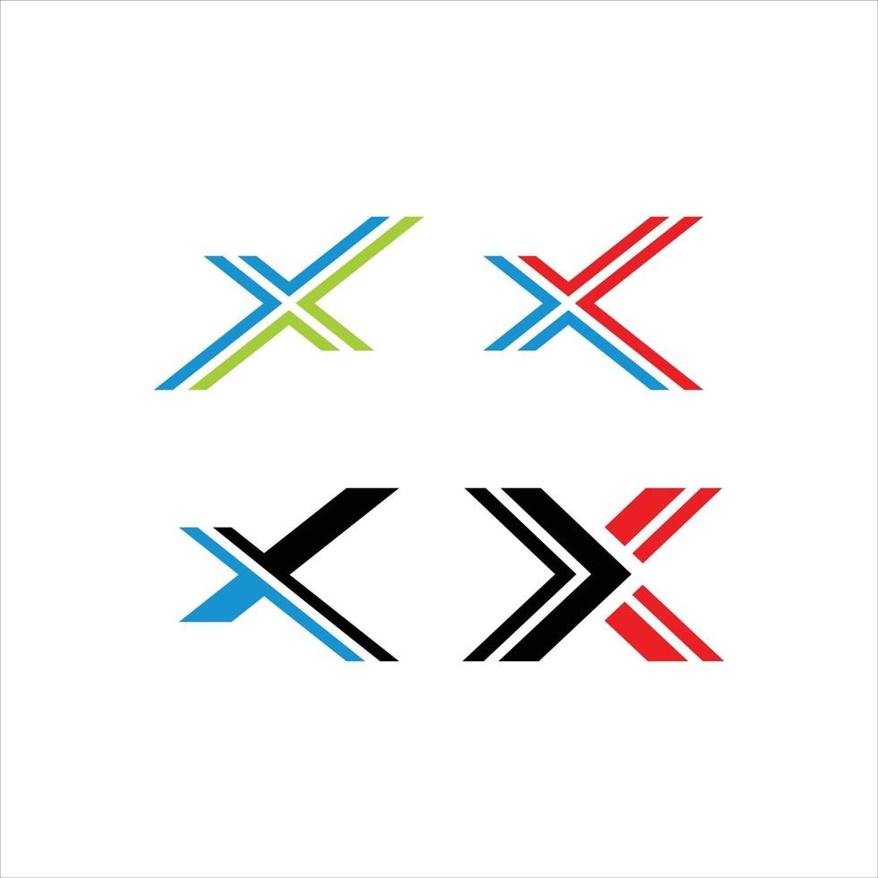 conjunto de vectores de logotipo letra x