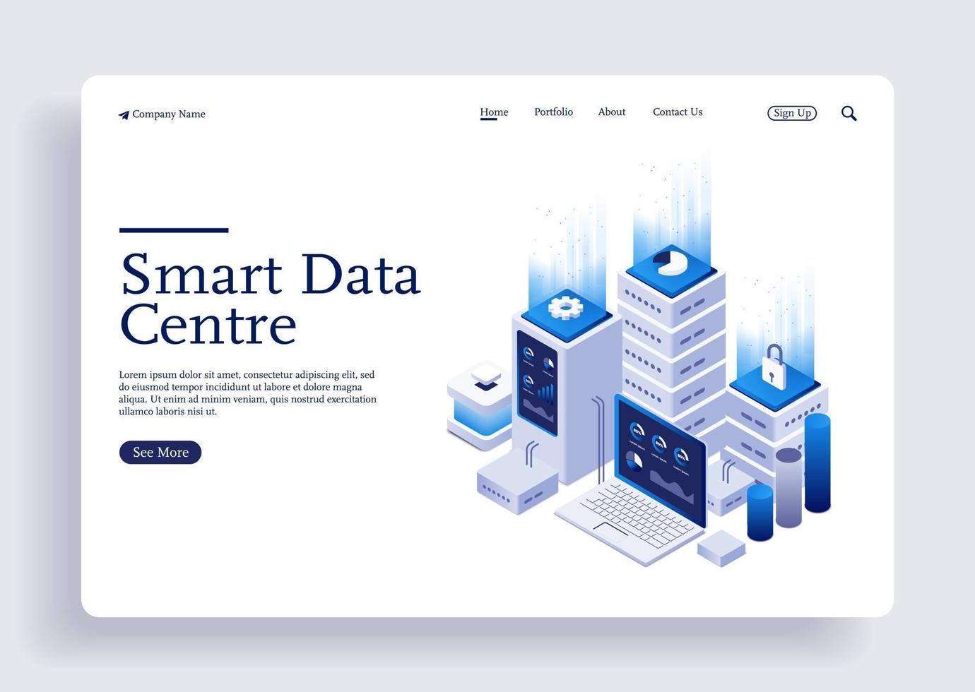 Hardware of global data center electronic server vector