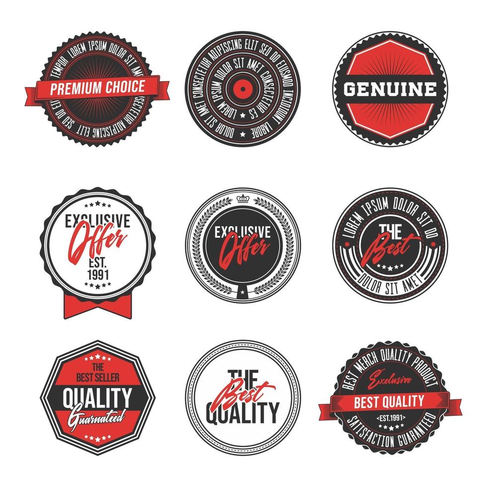 Special vintage badges collection vector