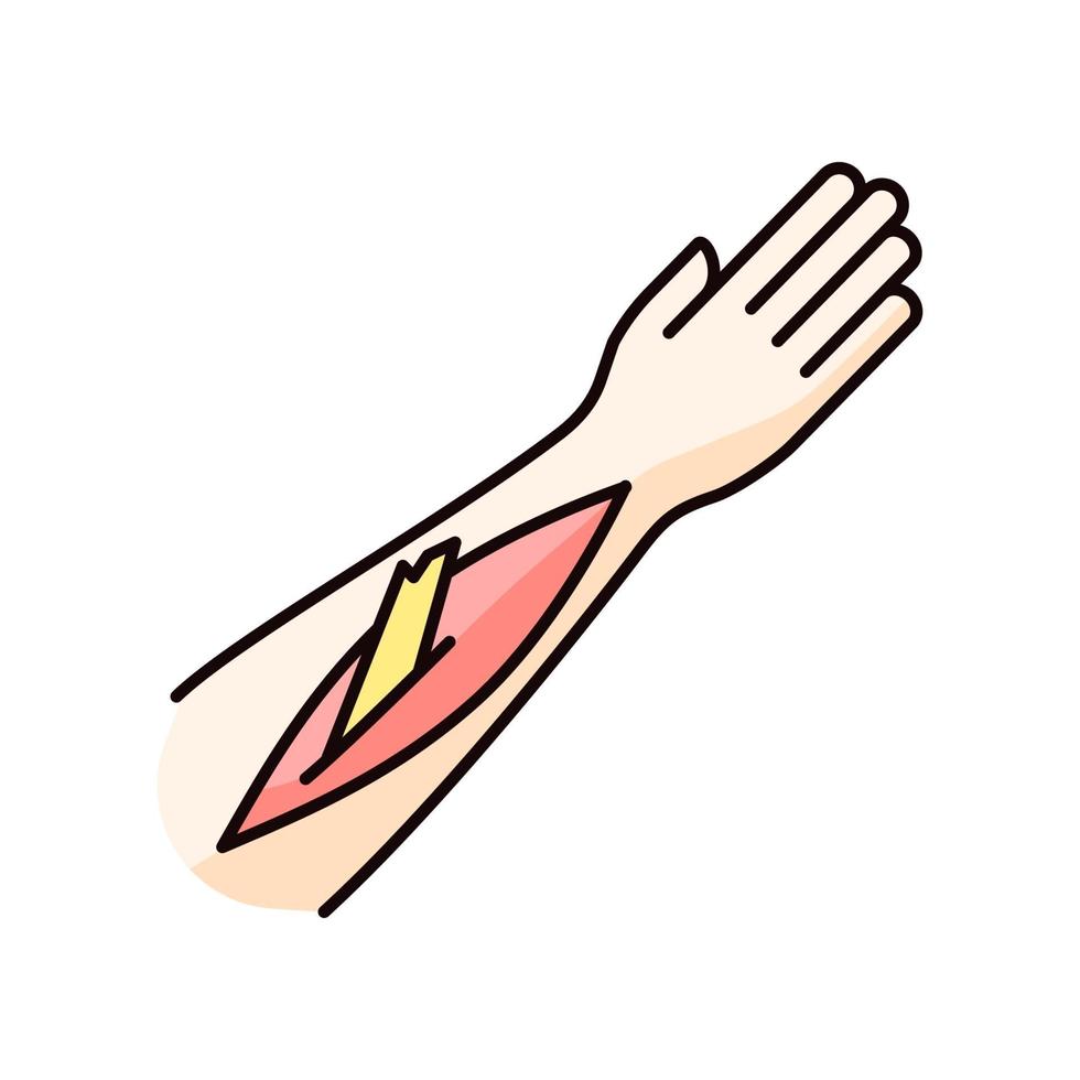 Open bone fracture RGB color icon vector