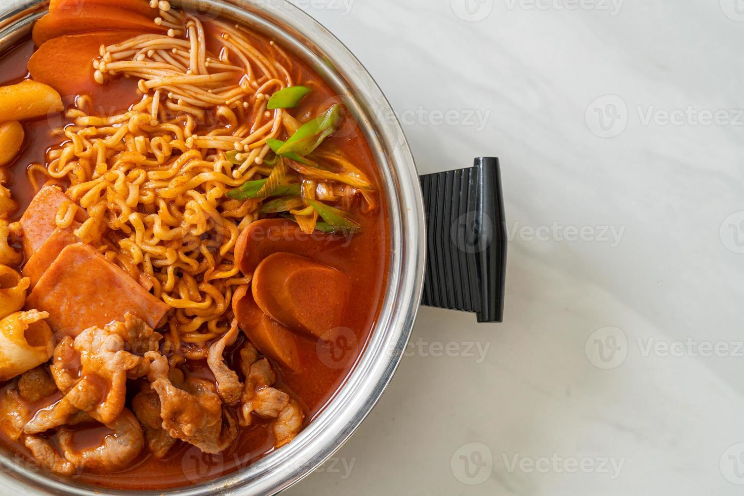 Budae Jjigae or Budaejjigae or army stew or army base stew photo